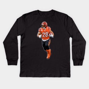 Joe Mixon #28 Runs The Ball Kids Long Sleeve T-Shirt